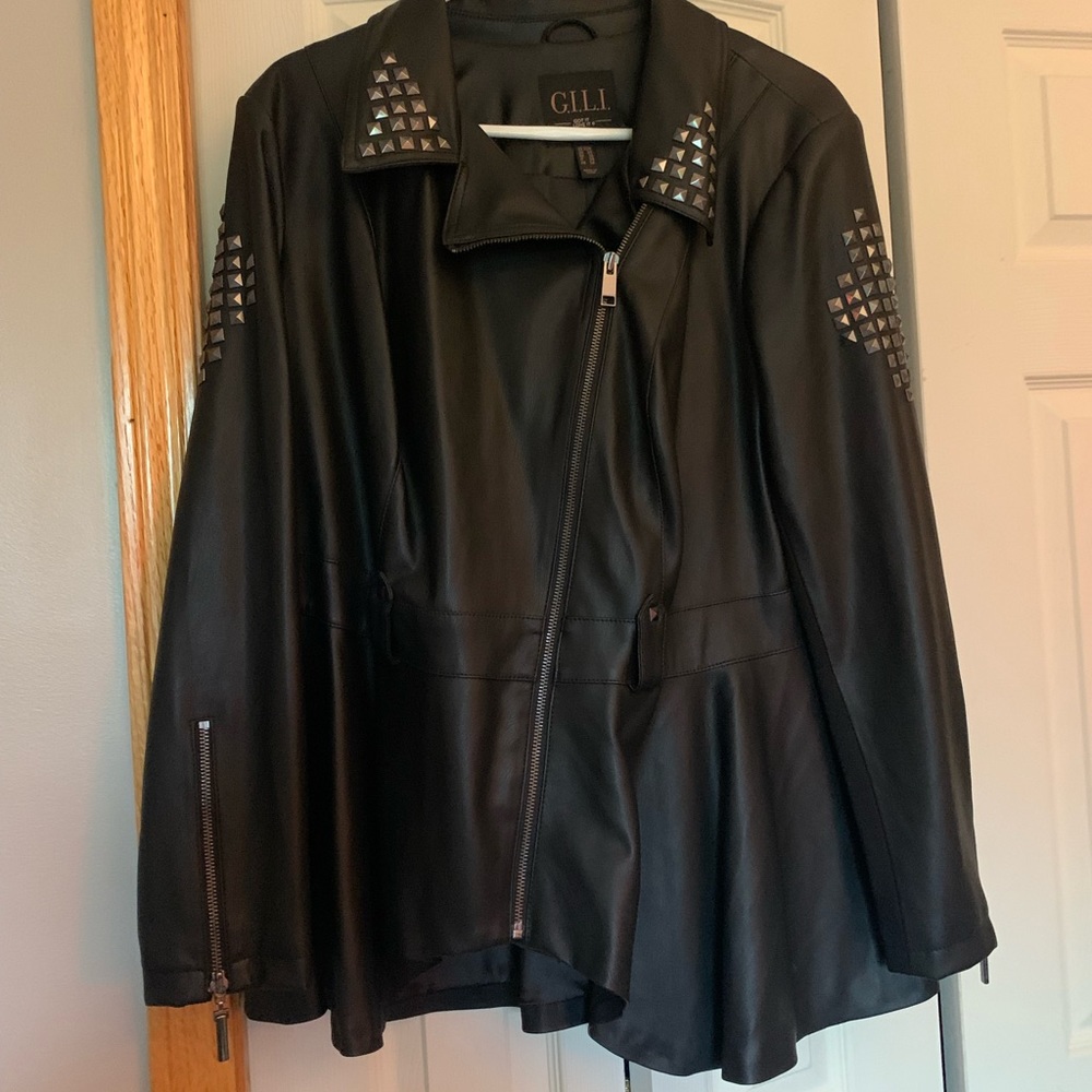 Leather riding coat